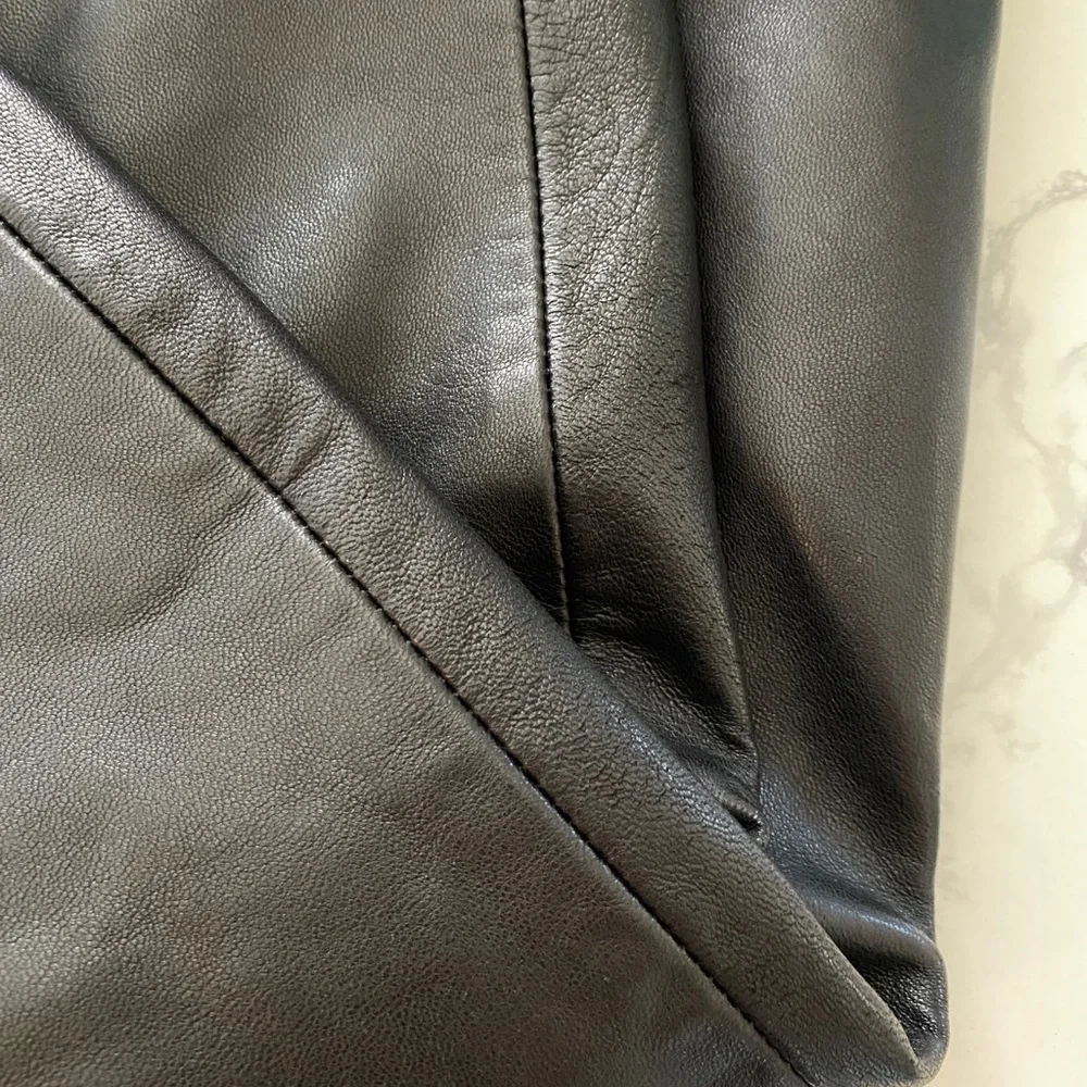 Mason Leather Black Pencil Skirt Zippers size 0 - Picture 12 of 14